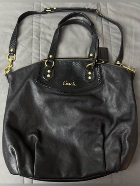 Authentic Coach Black Leather Bag